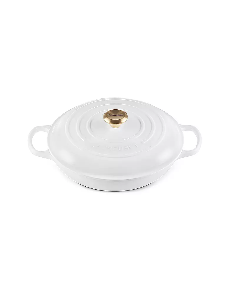 LE CREUSET | Gourmet-Profitopf mit Deckel 30 cm/3,5l SIGNATURE White | weiss