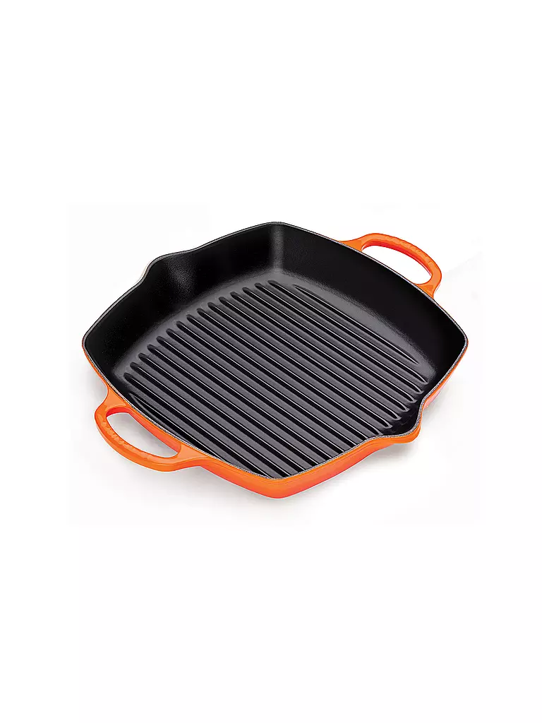 LE CREUSET | Grillpfanne quadratisch mit Griffe 30cm (Ofenrot) | orange