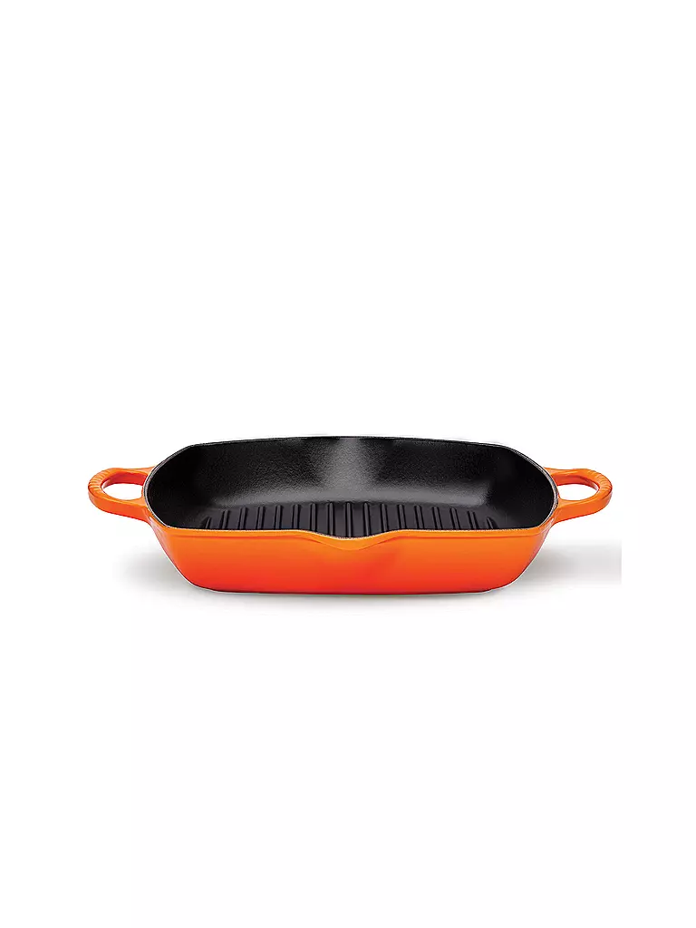 LE CREUSET | Grillpfanne quadratisch mit Griffe 30cm (Ofenrot) | orange