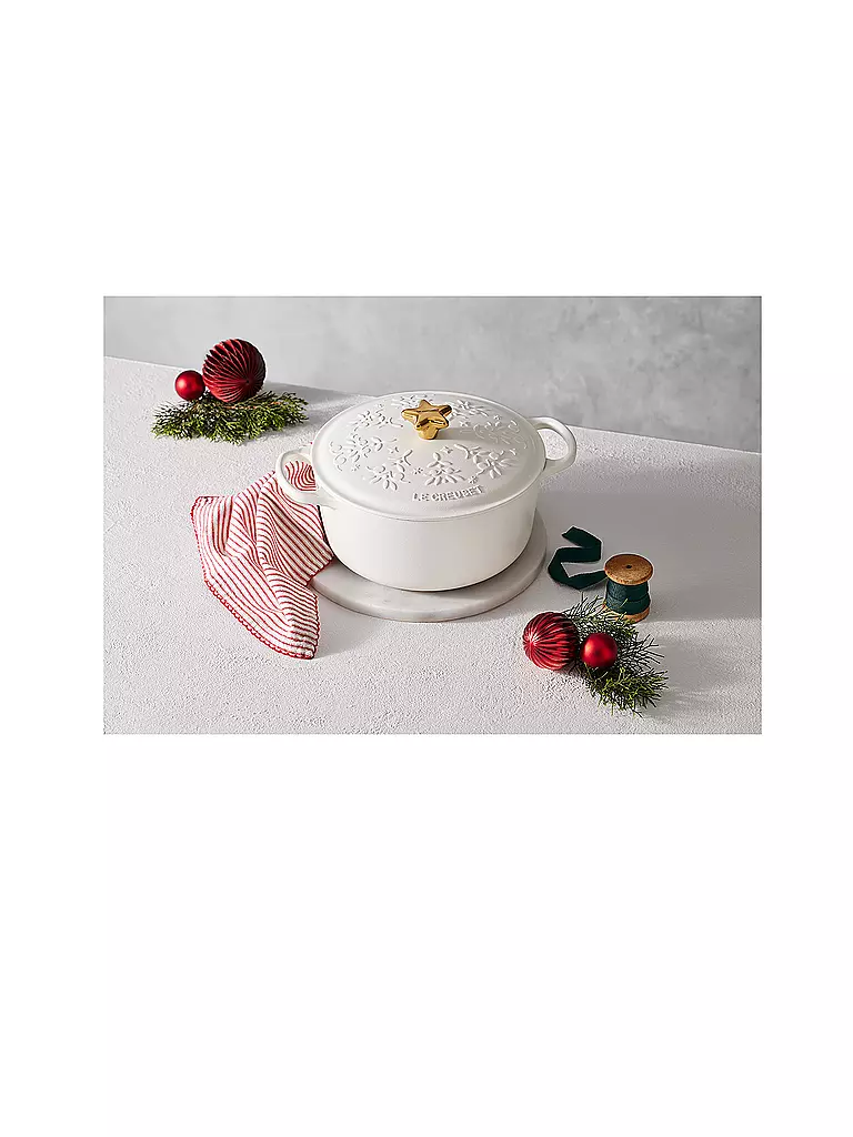 LE CREUSET | Weihnachts Bräter mit Deckel 24cm/4,2l SIGNATURE Cotton | beige