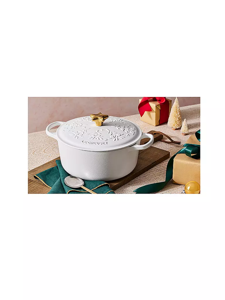 LE CREUSET | Weihnachts Bräter mit Deckel 24cm/4,2l SIGNATURE Cotton | beige