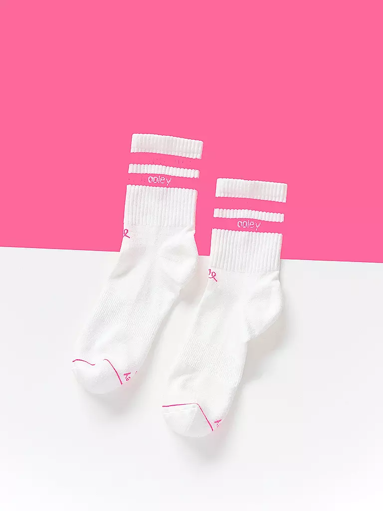 LE OOLEY | Socken STREETMOOD weiss / neon pink | weiss
