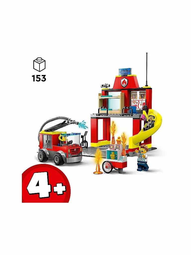 LEGO | City - Feuerwehrstation und Löschauto 60375 | keine Farbe