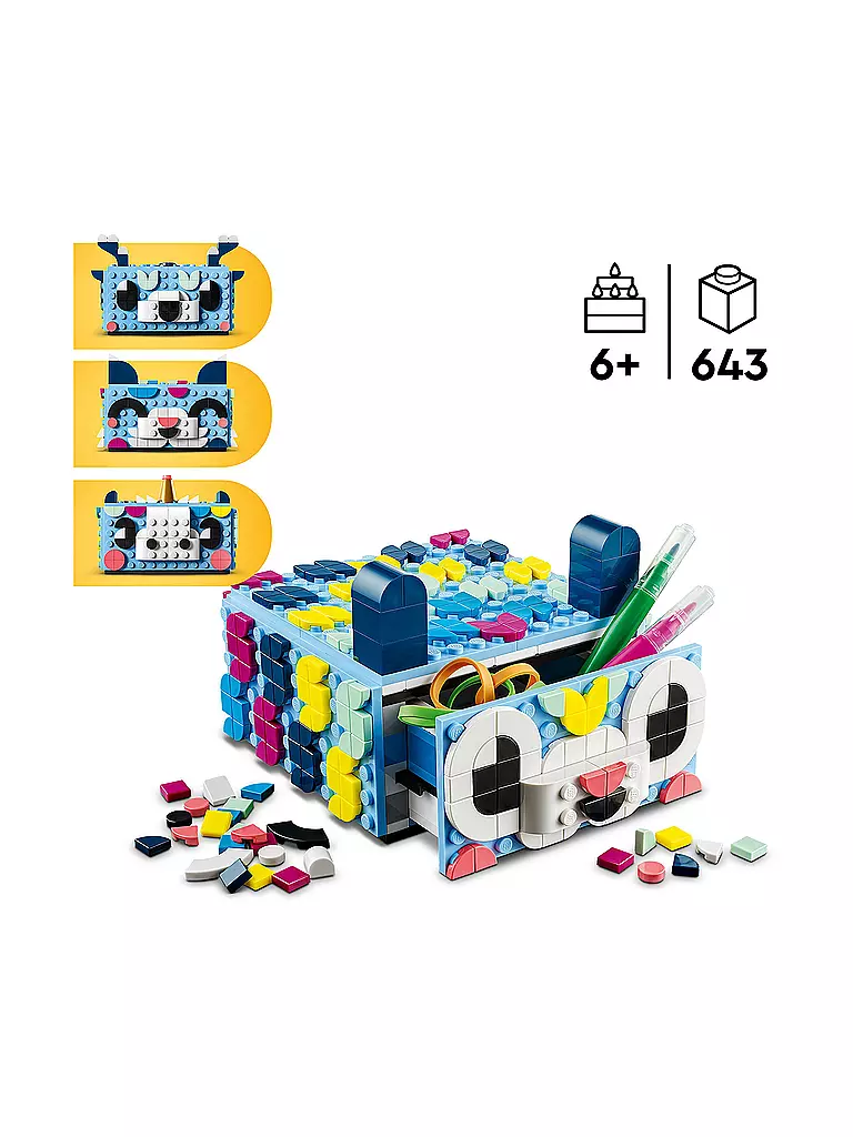 LEGO | Dots - Tier-Kreativbox mit Schubfach 41805 | keine Farbe