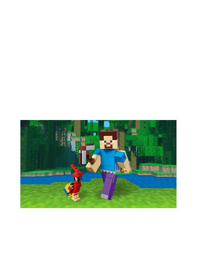 LEGO | Minecraft - Big Fig Steve mit Papagei 21148 | transparent