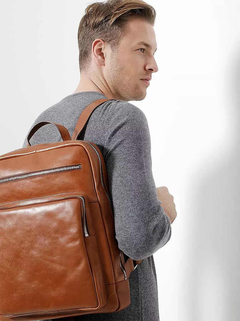 LEONHARD HEYDEN | Lederrucksack " Cambridge " | camel