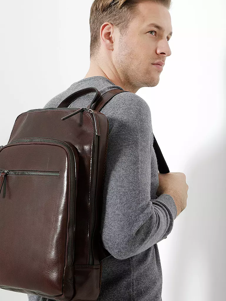 LEONHARD HEYDEN | Lederrucksack " Roma " | braun