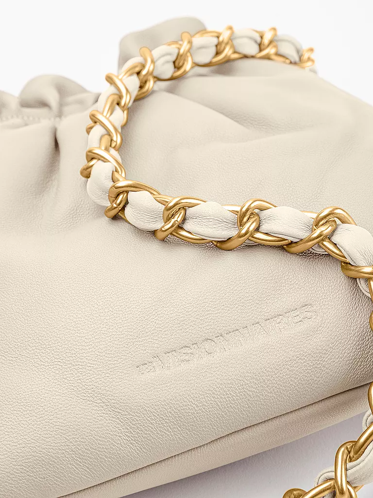 LES VISIONNAIRES | Ledertasche - Bucket Bag LILOU SILKY | creme