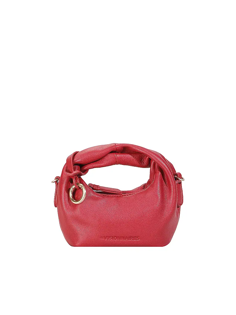 LES VISIONNAIRES | Ledertasche - Mini Bag GRETA NANO SILKY | Rot