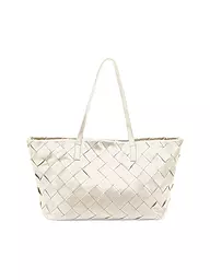 LES VISIONNAIRES | Ledertasche - Shopper ODILE WEAVE | weiss