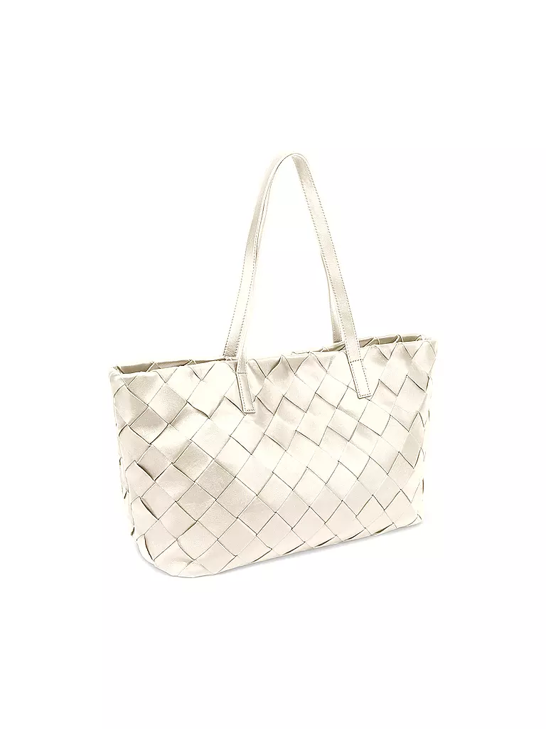 LES VISIONNAIRES | Ledertasche - Shopper ODILE WEAVE | weiss