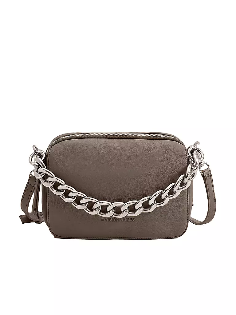 LES VISIONNAIRES | Ledertasche - Umhängetasche EMILY CHAIN | grau