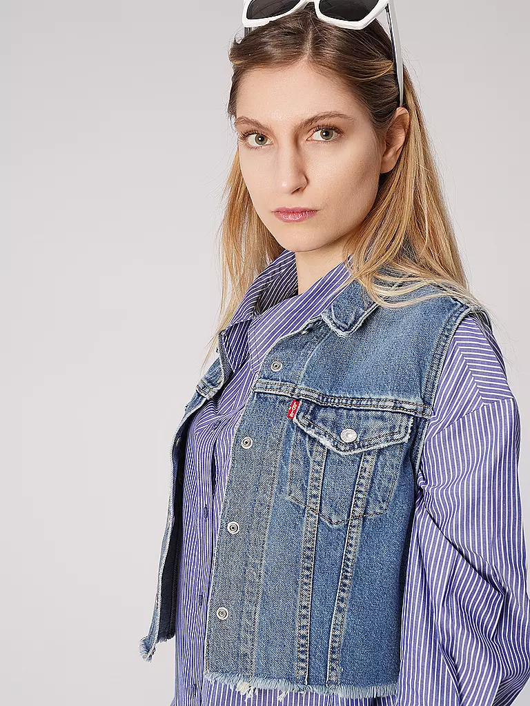 LEVI'S® | Jeansgilet Cropped Fit | blau