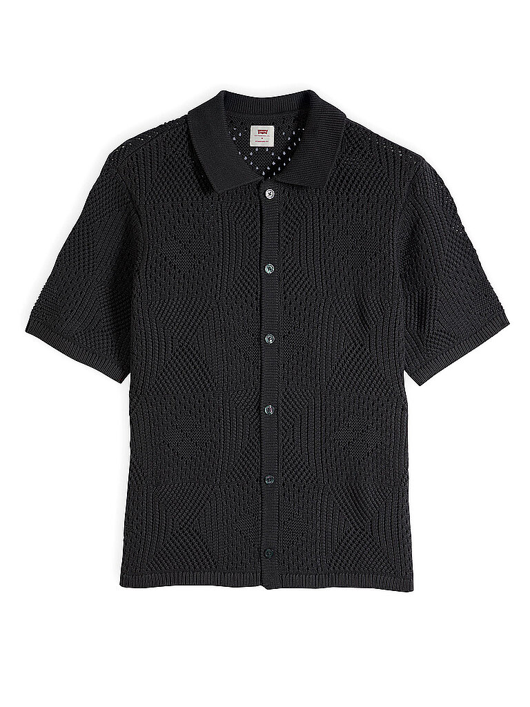 Strickpolo schwarz L herren