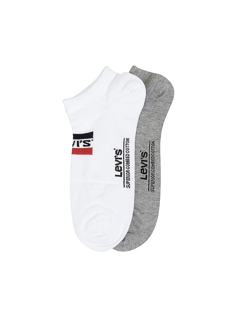 LEVI'S  Sneakersocken 2er Pkg. white grey weiß | 39-42