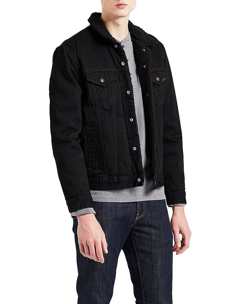 LEVI'S Jeansjacke Sherpa Trucker schwarz | S