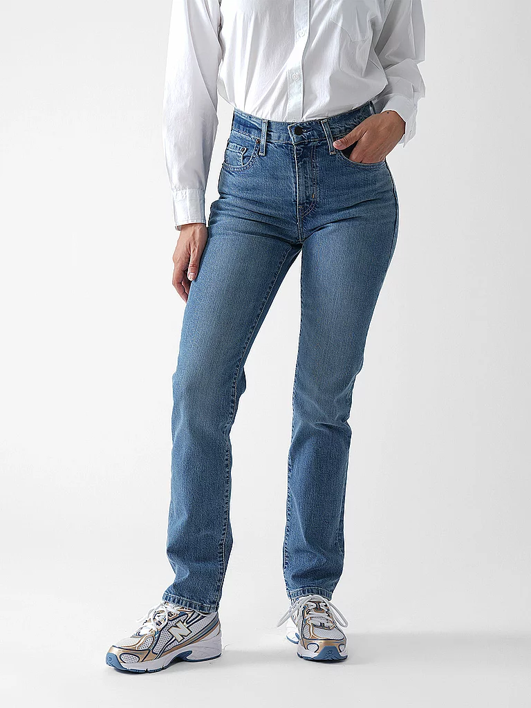 Levi's 724 High Rise Straight Jeans Blue 29/30 2