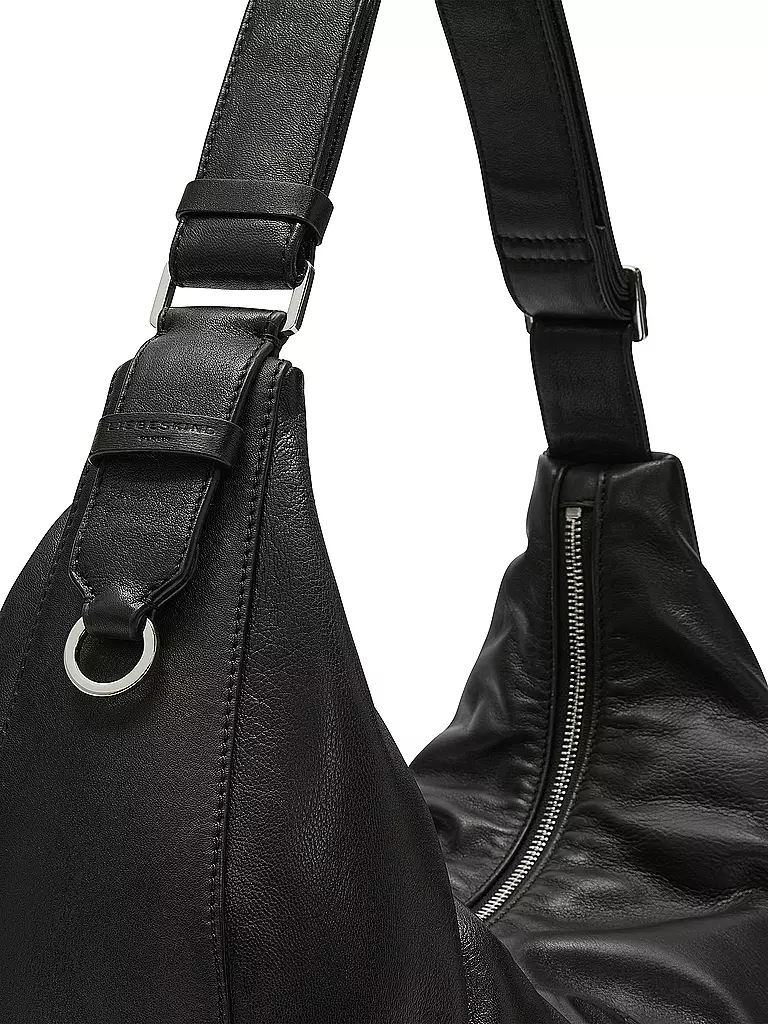 LIEBESKIND BERLIN | Ledertasche - Hobo MOON Medium | schwarz