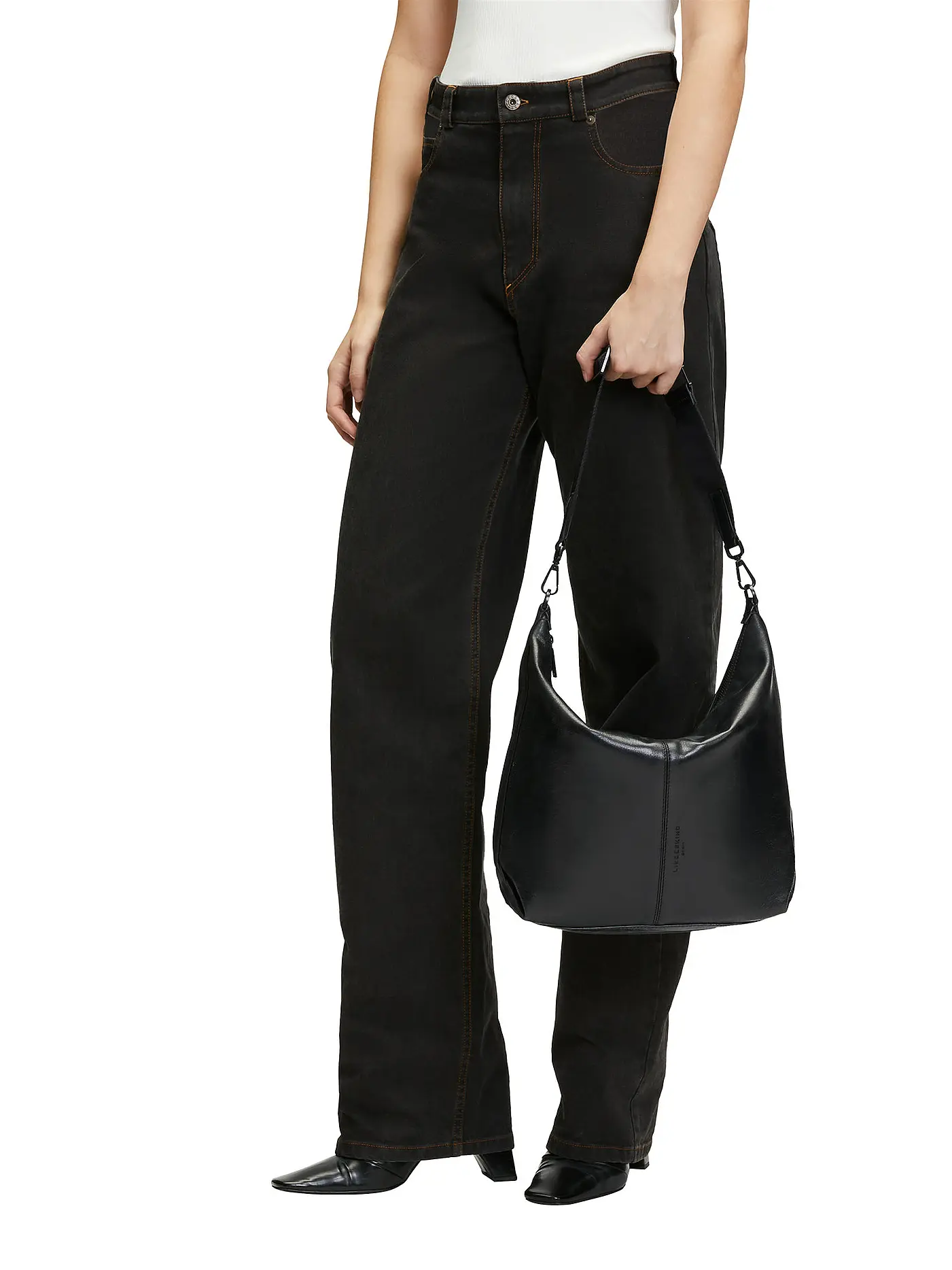 LIEBESKIND BERLIN | Ledertasche - Hobo PARIS Medium | schwarz