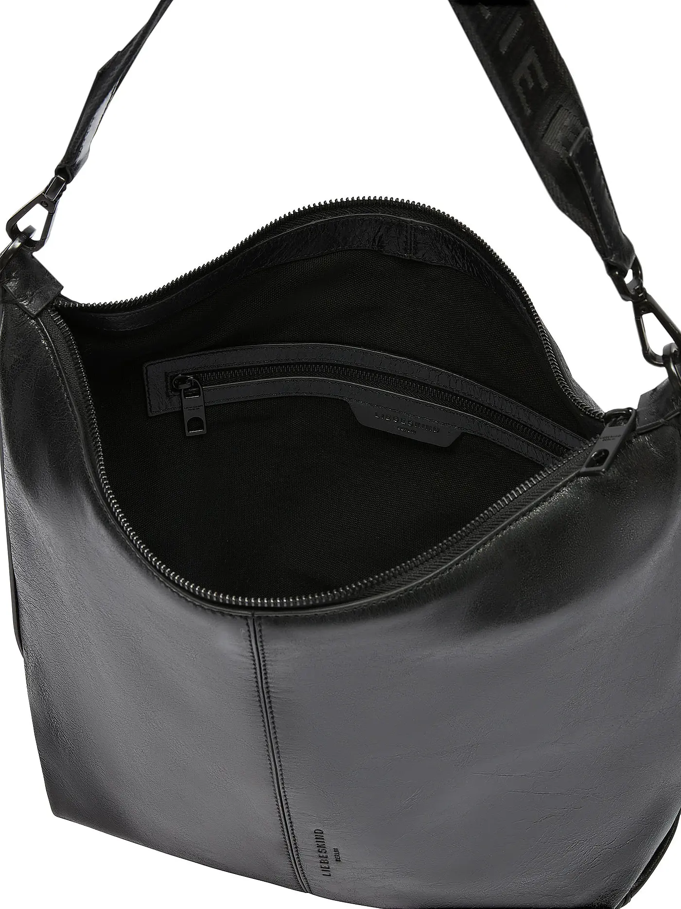 LIEBESKIND BERLIN | Ledertasche - Hobo PARIS Medium | schwarz