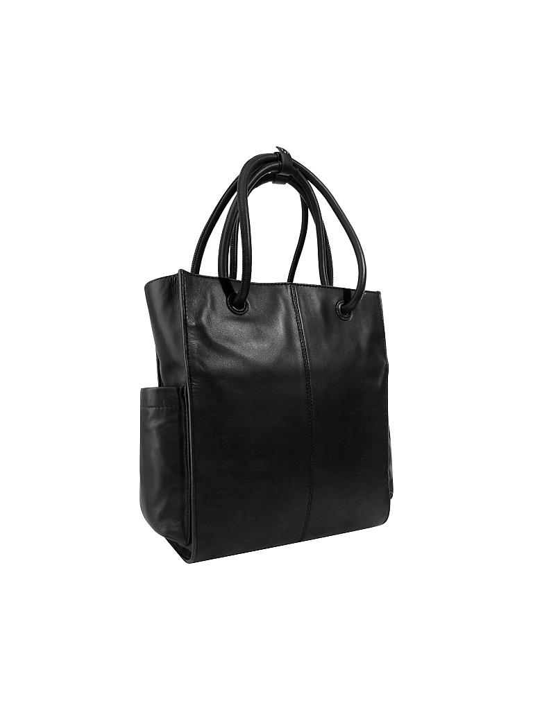 LIEBESKIND BERLIN | Ledertasche - Shopper "Drawstring" M | schwarz