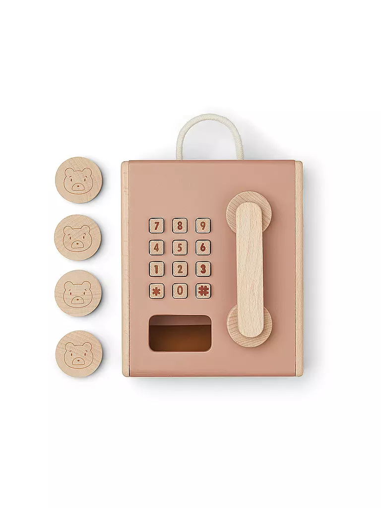 LIEWOOD | Holzspielzeug Telefon RUFUS | rosa