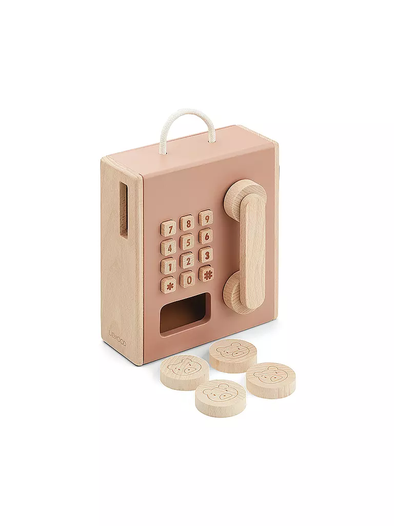 LIEWOOD | Holzspielzeug Telefon RUFUS | rosa