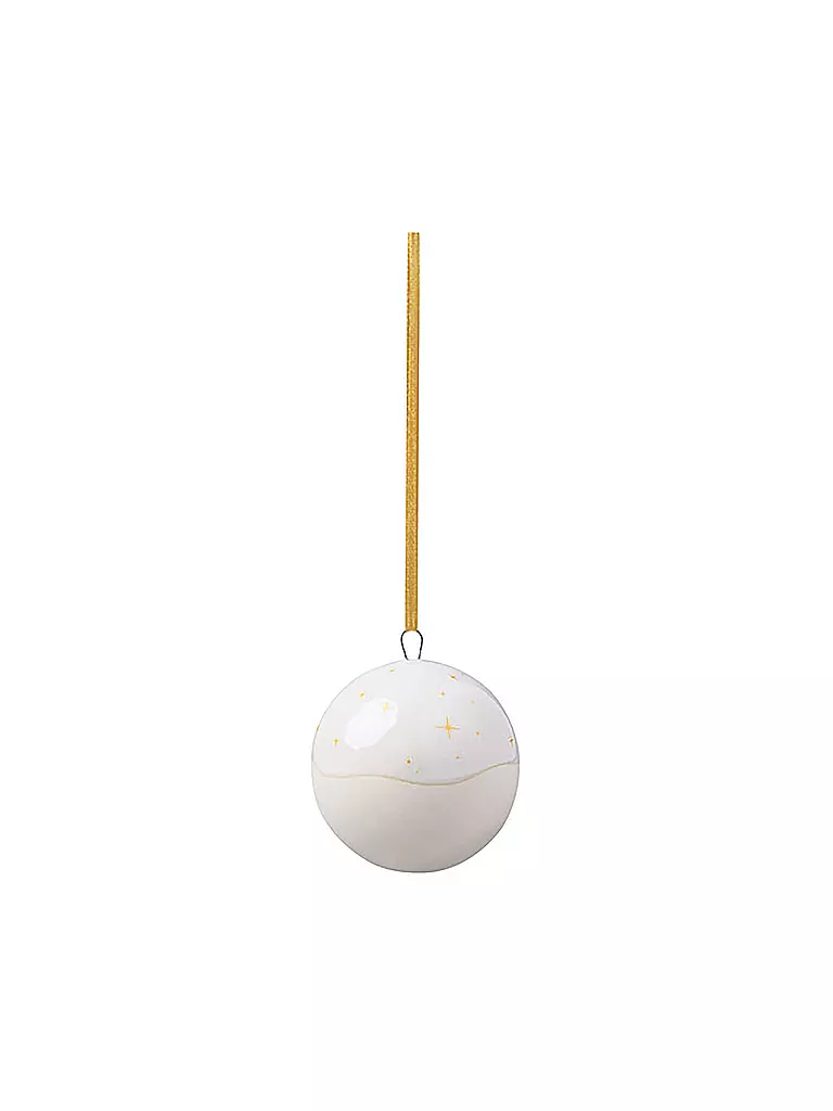 LIKE BY VILLEROY & BOCH | Ornament Kugel WINTER GLOW 6x6x6,5cm | weiss