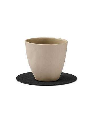 LIND DNA | Leder-Untersetzer rund NUPO 10cm Black Ink