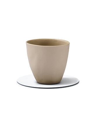 LIND DNA | Leder-Untersetzer rund NUPO 10cm Pure White