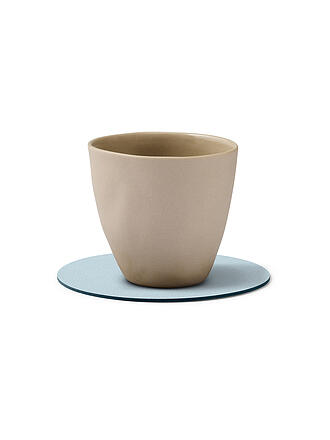 LIND DNA | Leder-Untersetzer rund NUPO 10cm Soft Sky