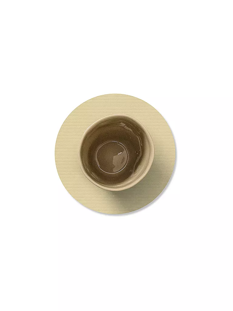 LIND DNA |  Glasuntersetzer 10cm CORDUROY RUND Lemon Sorbet | hellgrau