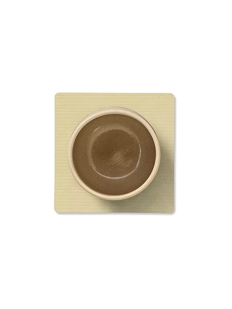 LIND DNA |  Glasuntersetzer 10x10cm CORDUROY ECKIG Lemon Sorbet | hellgrau
