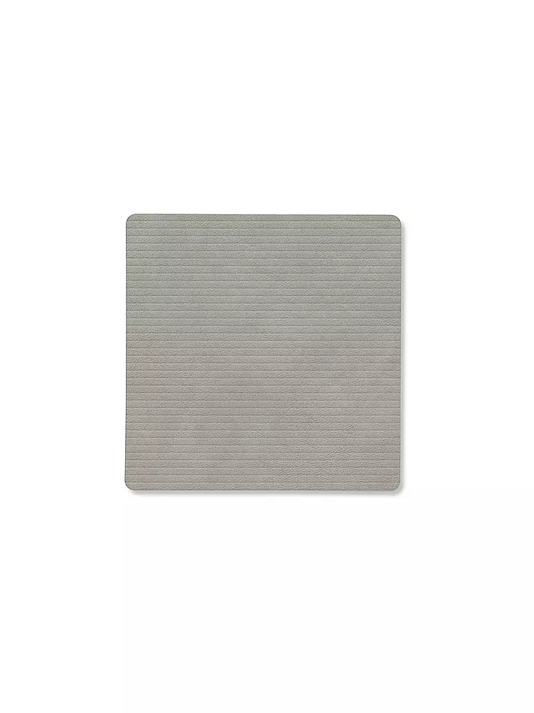 LIND DNA |  Glasuntersetzer 10x10cm CORDUROY ECKIG Light Grey | hellgrau