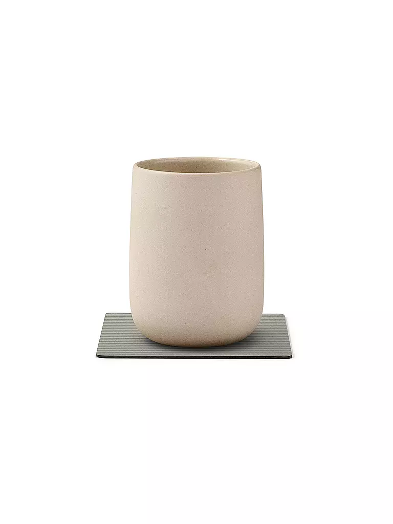 LIND DNA |  Glasuntersetzer 10x10cm CORDUROY ECKIG Light Grey | hellgrau