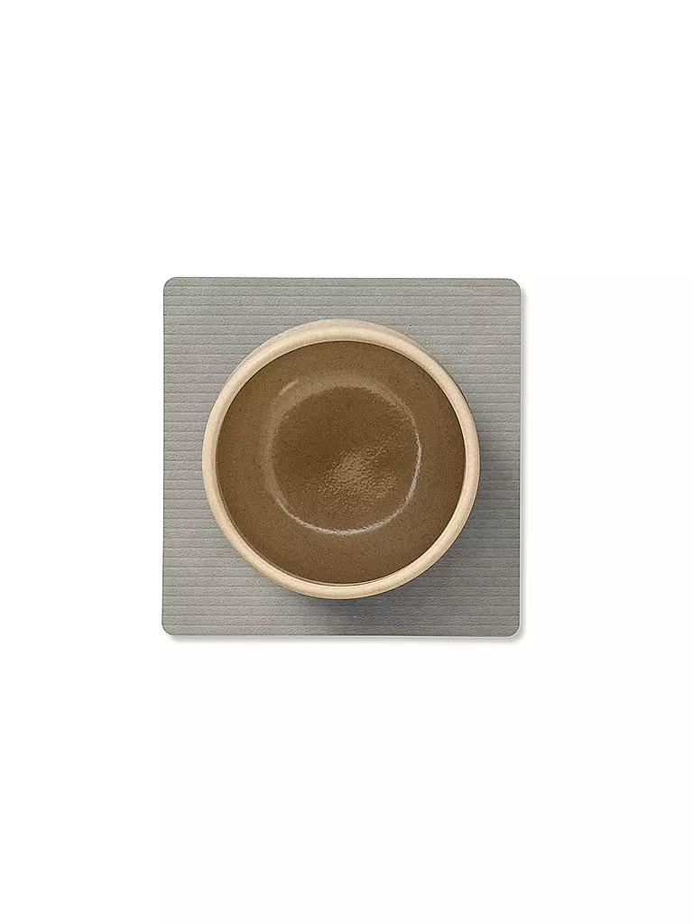 LIND DNA |  Glasuntersetzer 10x10cm CORDUROY ECKIG Light Grey | hellgrau