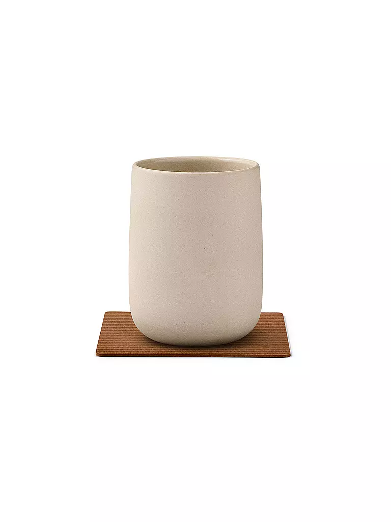 LIND DNA |  Glasuntersetzer 10x10cm CORDUROY ECKIG Nature | braun