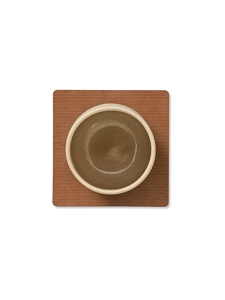 LIND DNA |  Glasuntersetzer 10x10cm CORDUROY ECKIG Nature | hellgrau