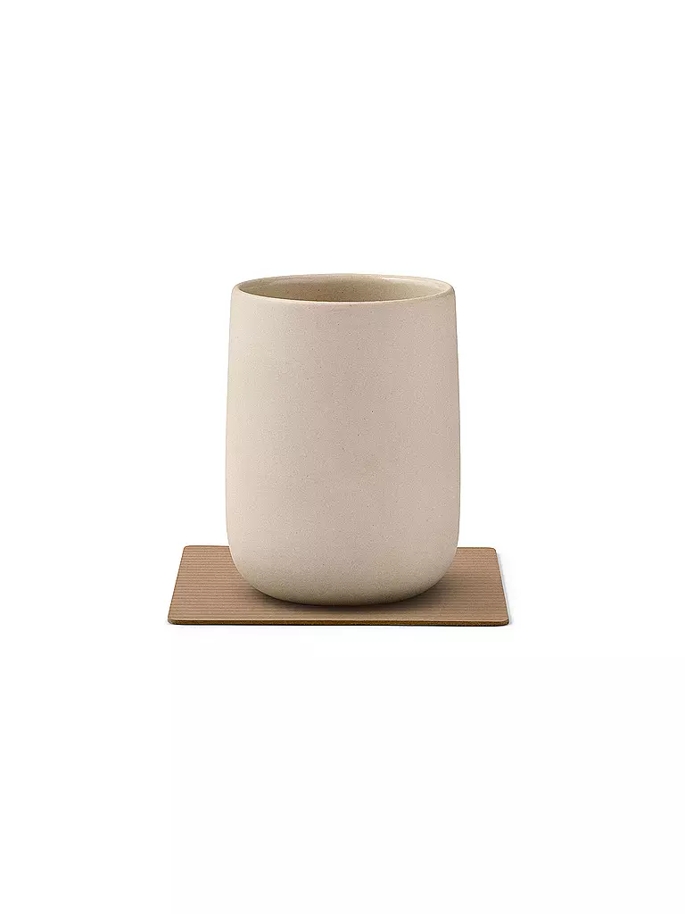 LIND DNA |  Glasuntersetzer 10x10cm CORDUROY ECKIG Nougat  | camel