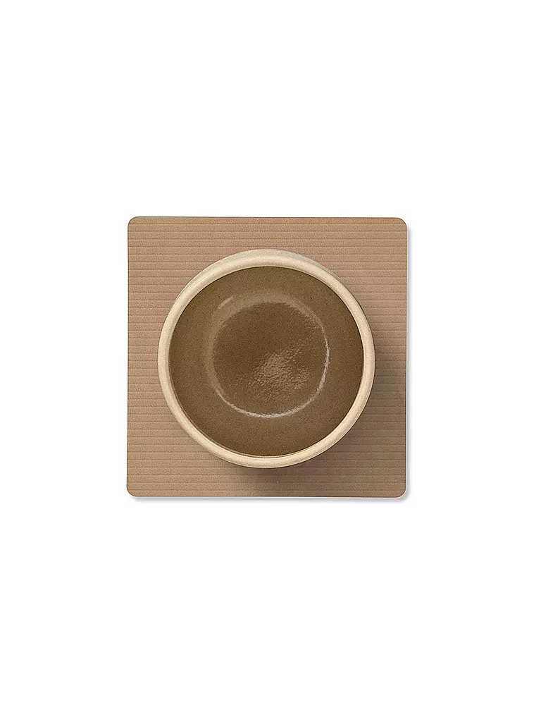LIND DNA |  Glasuntersetzer 10x10cm CORDUROY ECKIG Nougat  | camel