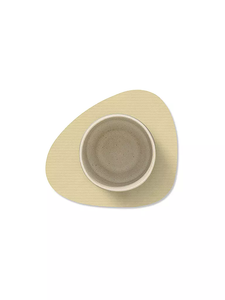 LIND DNA |  Glasuntersetzer 11x13cm CORDUROY OVAL Lemon Sorbet | hellgrau