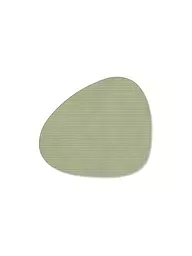 LIND DNA |  Glasuntersetzer 11x13cm CORDUROY OVAL Light Grey | olive