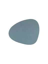 LIND DNA | Leder Platzset oval NUPO 37x44cm Caviar | hellblau