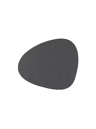 LIND DNA | Leder Platzset oval NUPO 37x44cm Caviar | grau
