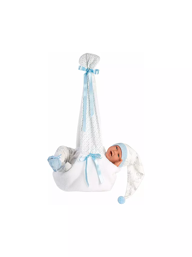 LLORENS | Babypuppe mit Hängewiege blau 42cm | keine Farbe