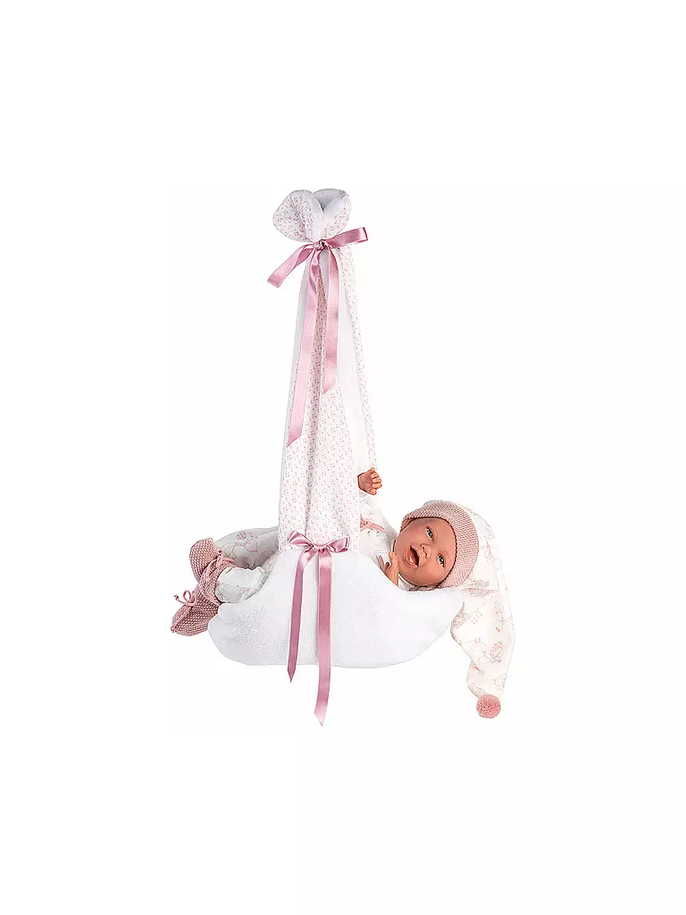 LLORENS | Babypuppe mit Hängewiege rosa 42cm | keine Farbe