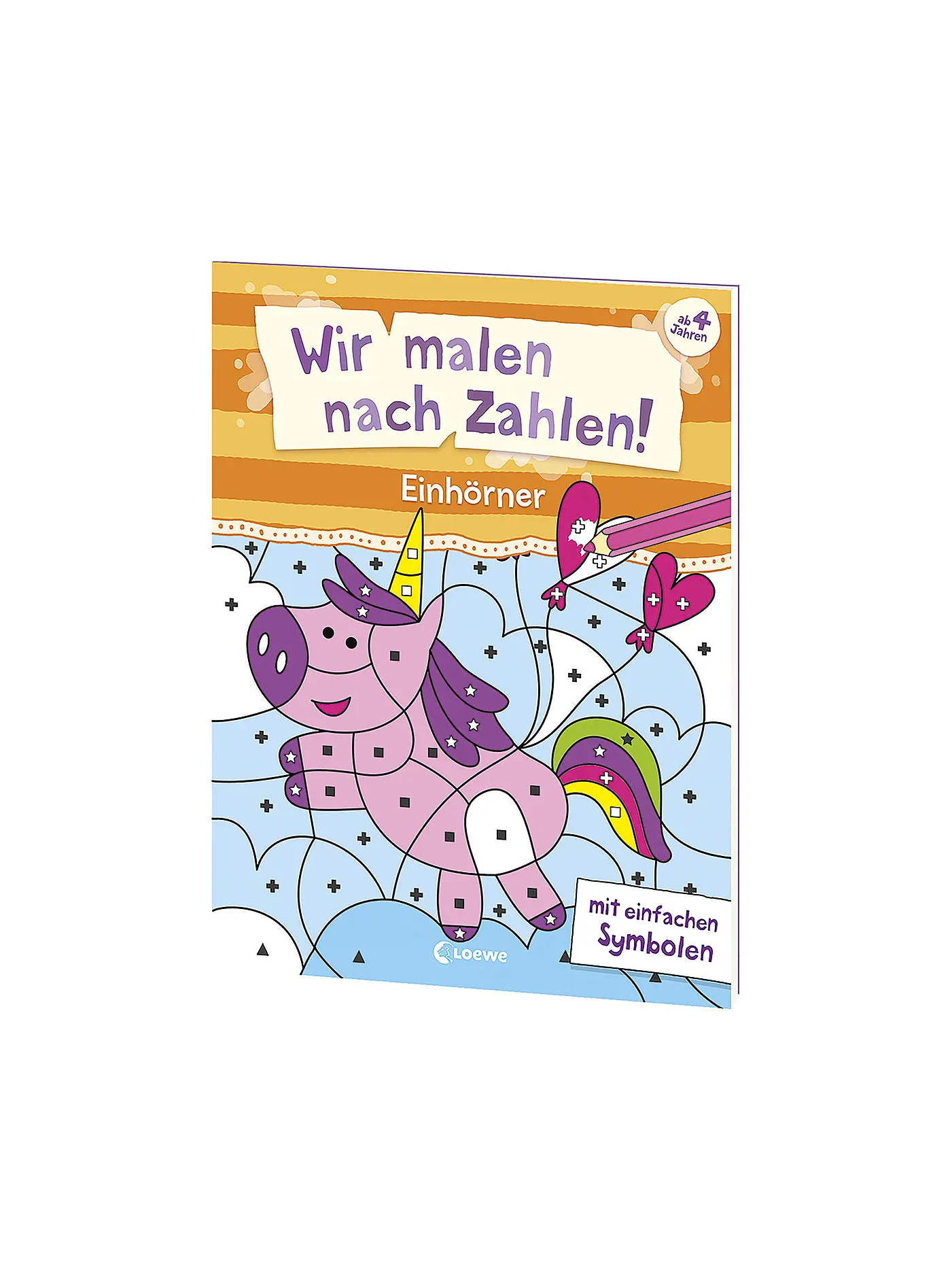 LOEWE VERLAG | Malbuch - Wir malen nach Zahlen - Einhörner  | keine Farbe