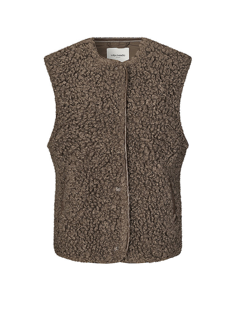 LOLLYS LAUNDRY Gilet in Felloptik VADALL braun | XS