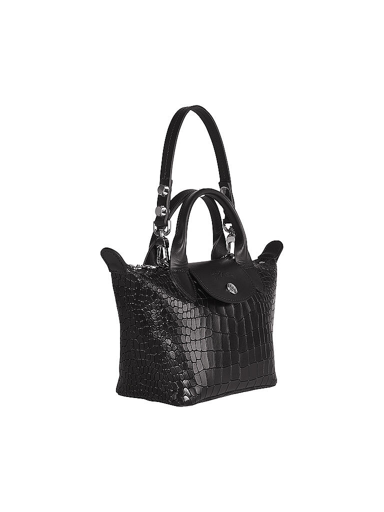 LONGCHAMP | Le Pliage Cuir Handtasche XS, Black  | schwarz