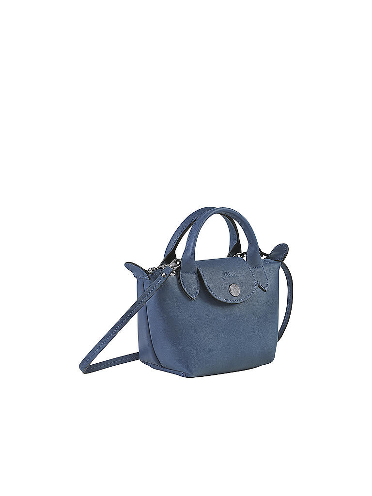 LONGCHAMP | Le Pliage Cuir Umhängetasche, Pilot Blue | blau